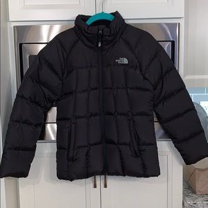 Girls The North Face down coat size 14/16- black